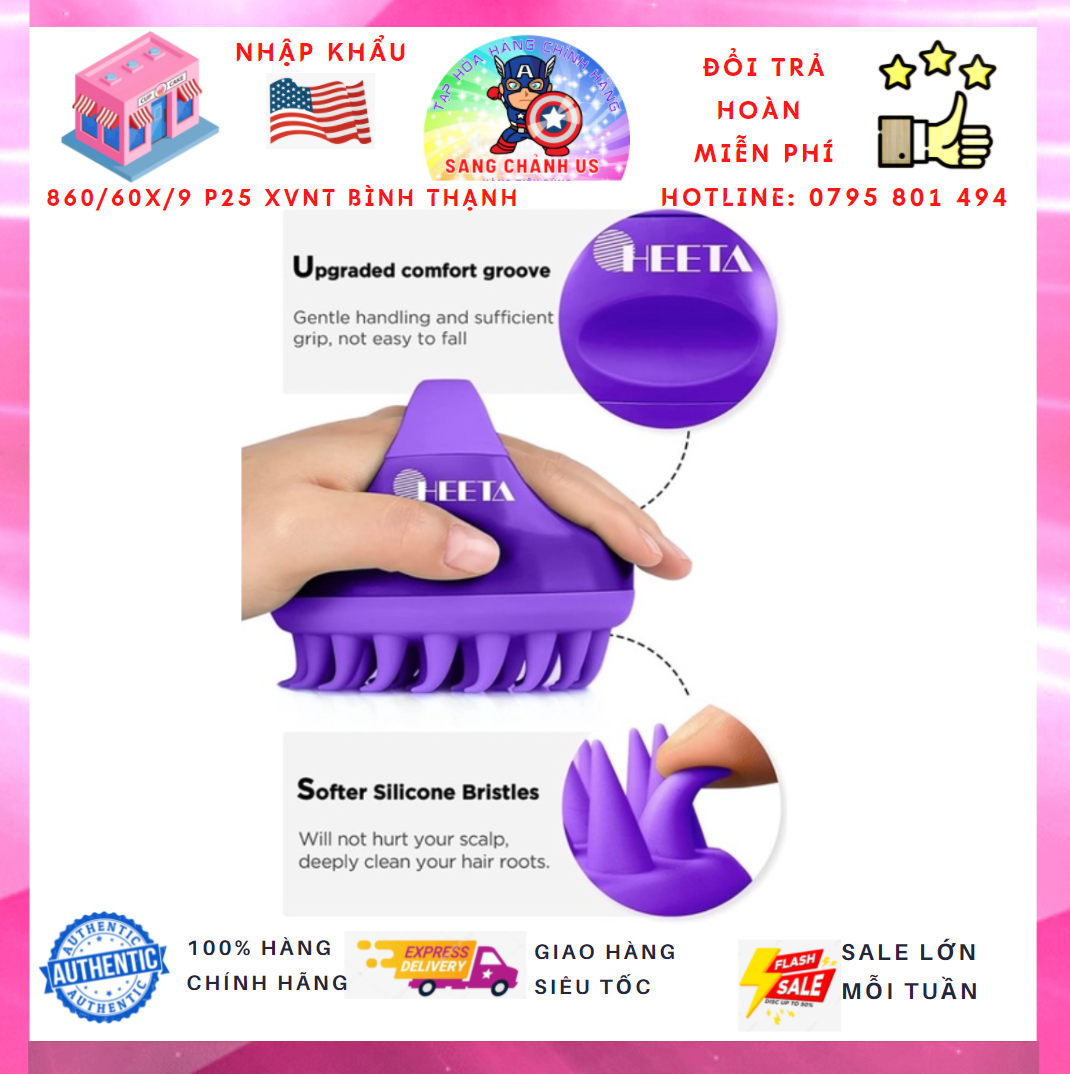 LƯỢC GỘI ĐẦU SILICONE HEETA SHAMPOO BRUSH
