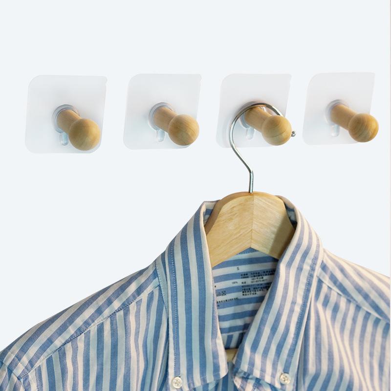 Combo 5 móc gỗ treo đồ dính tường 