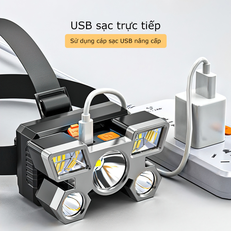 Super Durable 5 LED Head Torch Flashlight