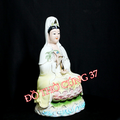 [ Cao 30 cm , 35 cm ] TƯỢNG QUAN ÂM MEN SỨ