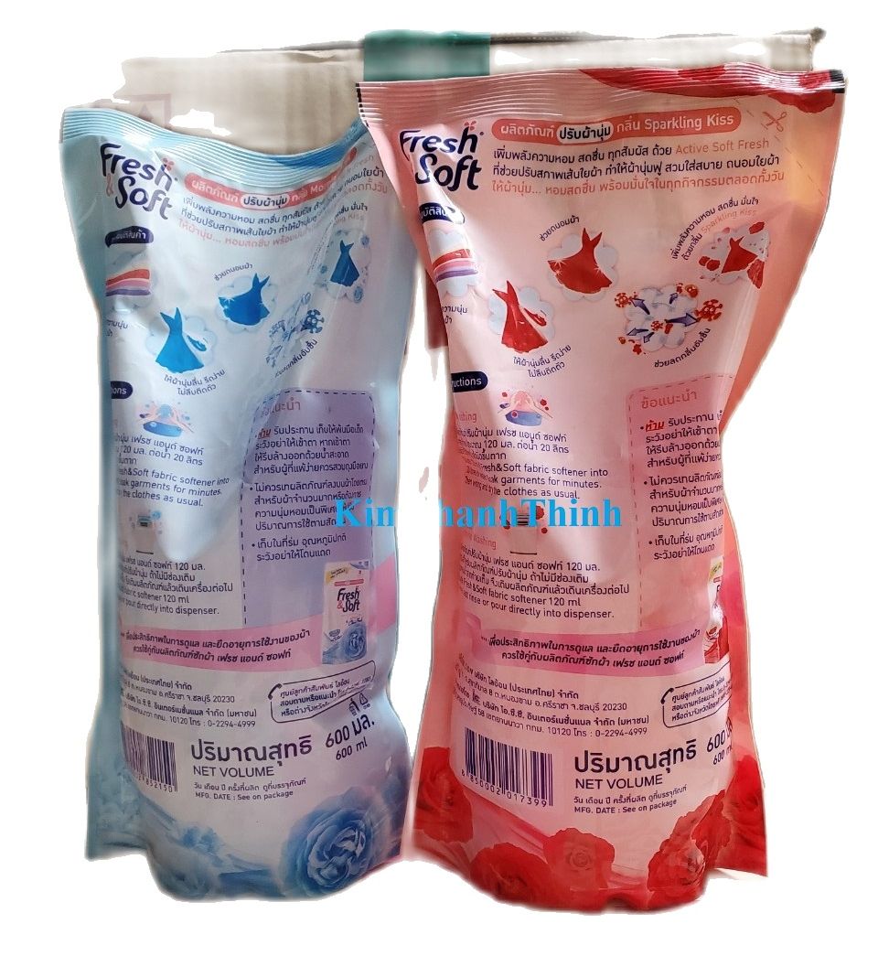 (KTT) Nước xả vải Thái Lan Fresh&Soft 550ml/túi