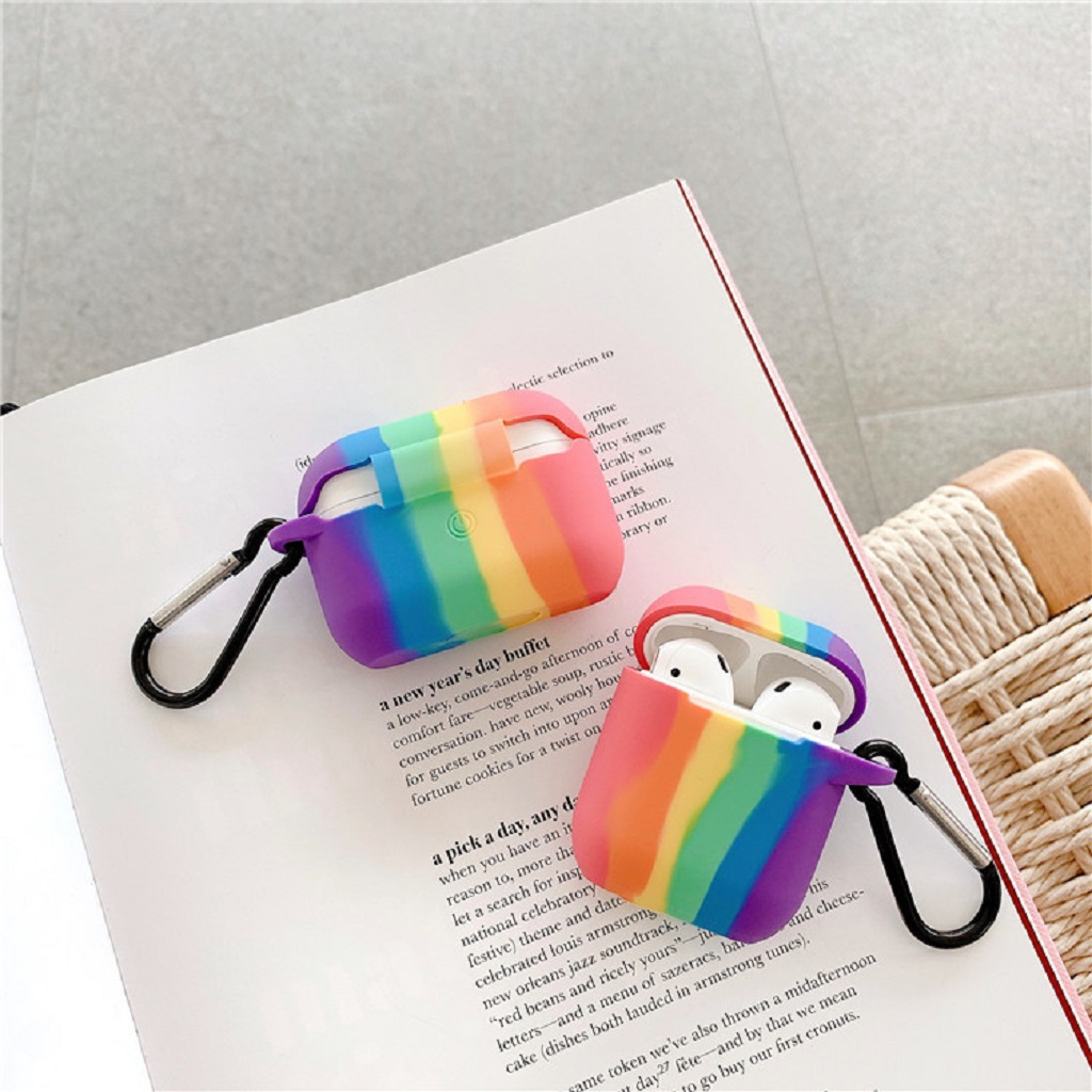 Vỏ Bọc Air- Pods Lovely Rainbow - Case Tai Nghe Không Dây Air-pods 1/ 2/ i12/ Pro