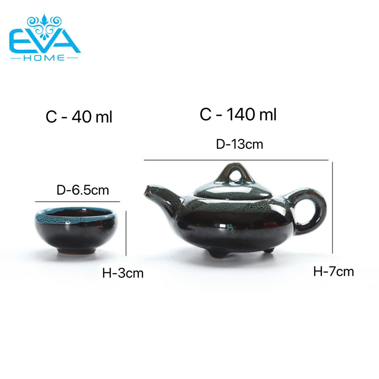 Bộ Ấm 5 Chén Trà Men Ngọc Hoả Biến Chén Trà Có Hình Cá Chép Nổi 4D Nhiều Màu