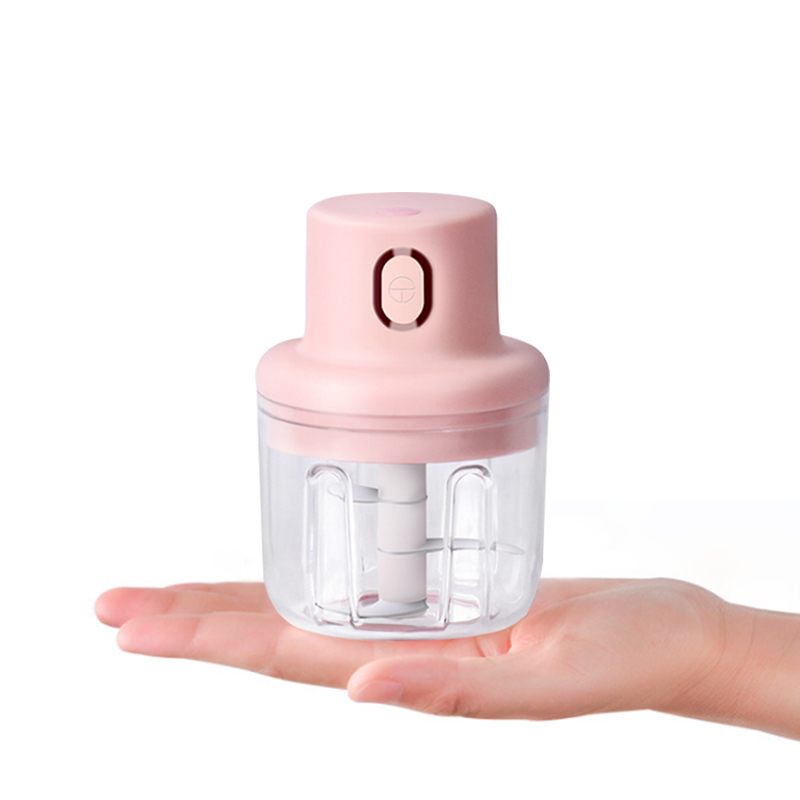 HLA Máy Xay Tỏi Hồng 250ml- Máy Xay Mini Dùng Xay Tỏi Ớt Cầm Tay Đa Năng - Sử Dụng Pin Tặng Kèm Dây Sạc Micro USB Tiện Lợi