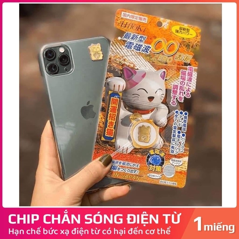 (Ảnh Thật) Chip hitoki mèo thần tài - miếng dán ngăn bức xạ điện từ