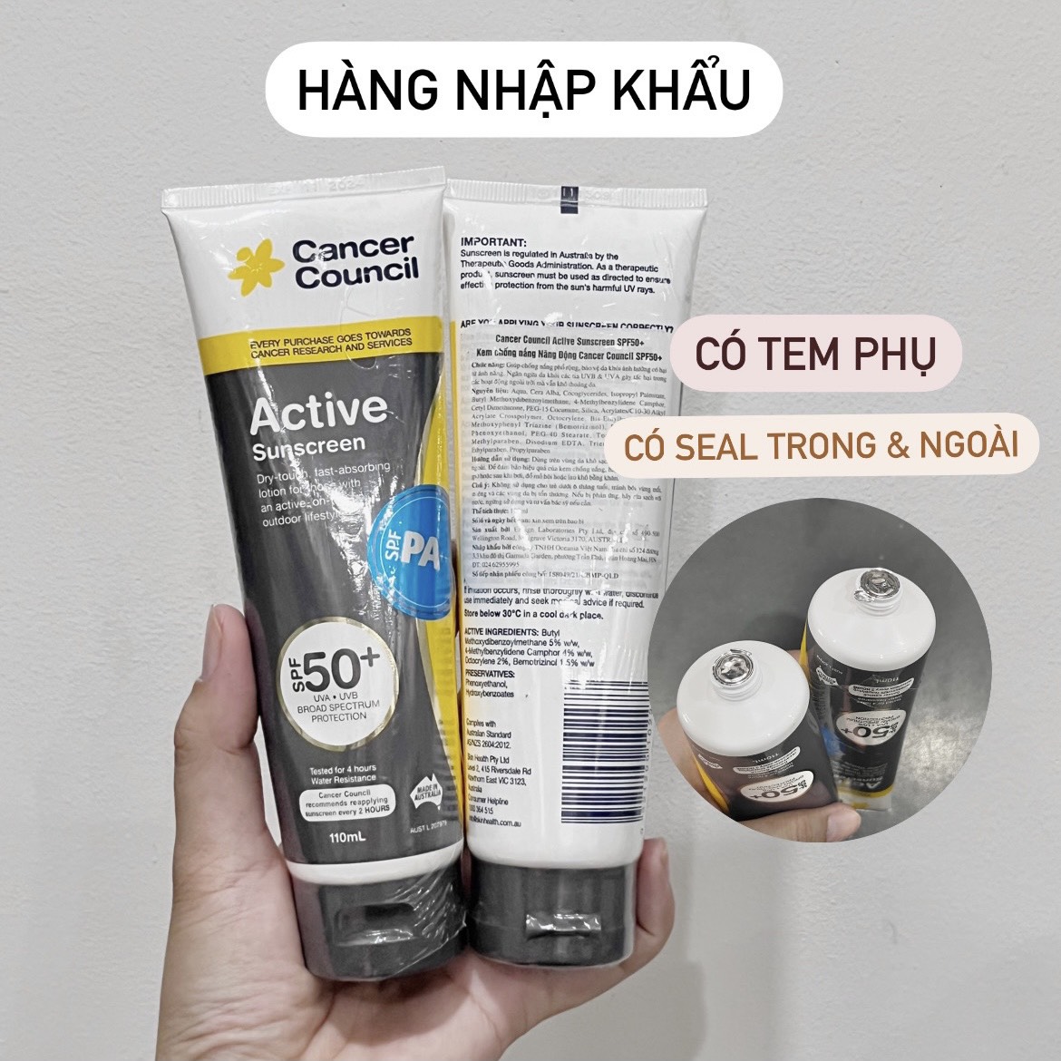 Kem chống nắng Cancer Council ACTIVE SPF 50+ (HÀNG CHÍNH HÃNG) #Blossom