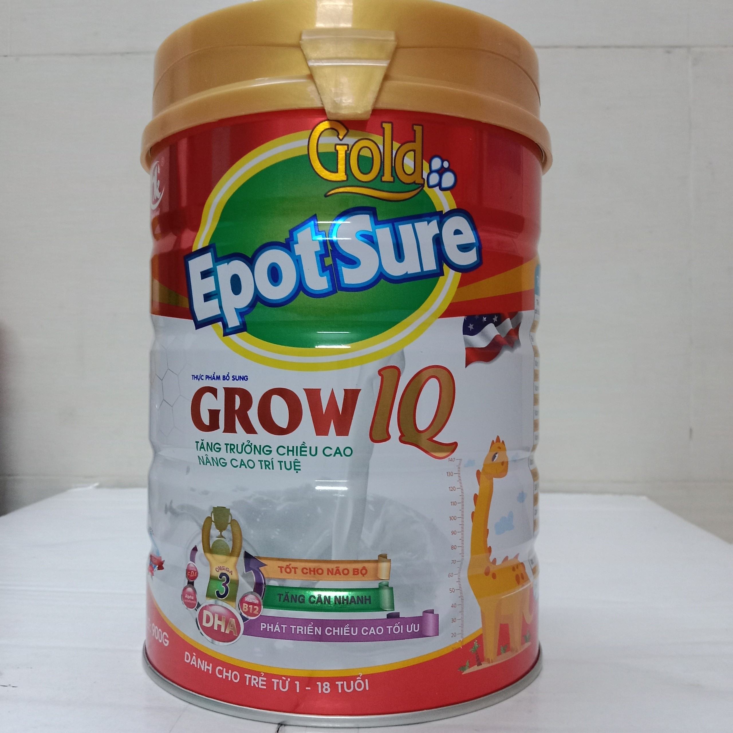 Sữa chiều cao epotsure grow iq 900g cho trẻ 1-18 tuổi tăng cân, tăng chiều cao vượt trội