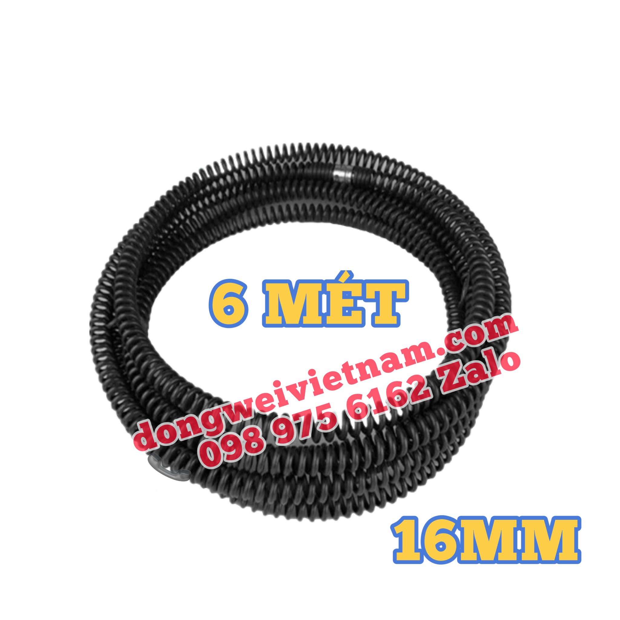 Dây thông cống lò xo 16mm dùng máy khoan