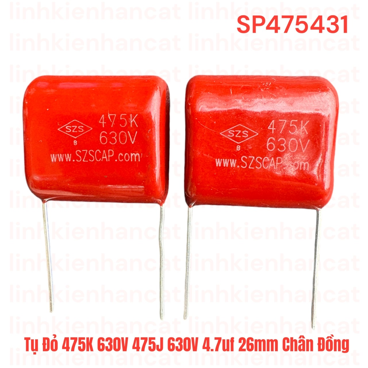 Tụ Đỏ 475K 630V 475J 630V 4.7uf 26mm Chân Đồng