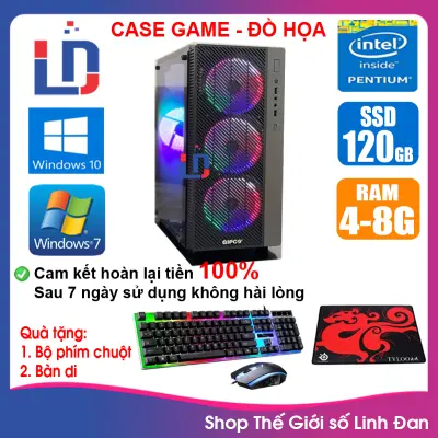 [Trả góp 0%]Case máy tính Game LED CPU Pentium G3020 / i3-4130 / Ram 4GB-8GB / SSD 120 - 240GB / VGA Upto 4GB chơi max game top PUBG LOL CF đột kích Fifa3 Cs Go GAT 5 ... [QÙA TẶNG: Phím chuột + lót chuột] GAI34 LLD