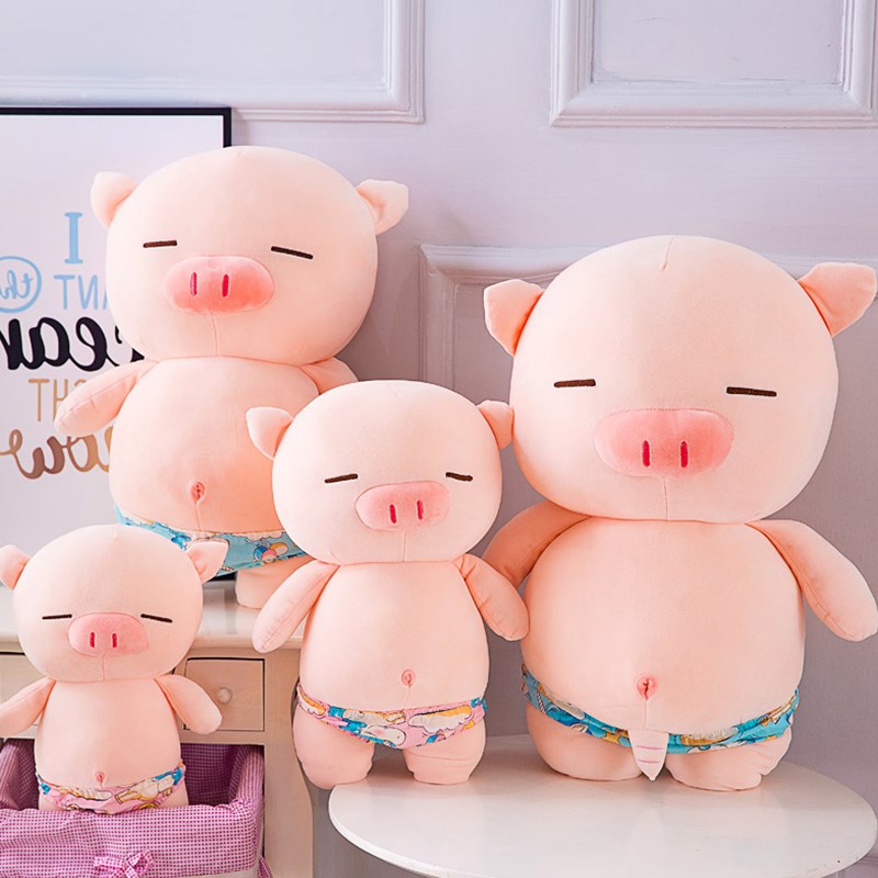 Gấu Bông Heo Mặc Quần Chip Siêu Bựa (25cm---70cm) - Thú Bông Heo Mặc Quần Sịp Hài Hước Vải Miniso Siêu Mịn