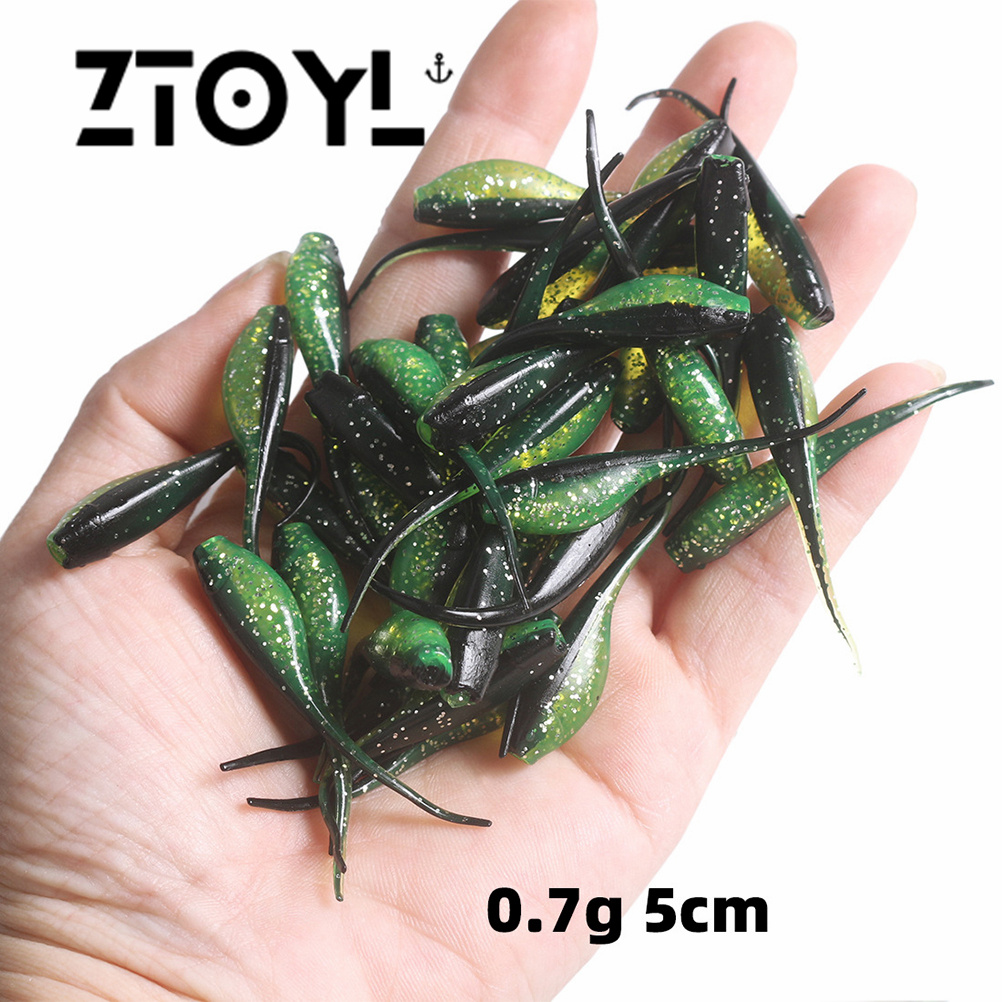 Ztoyl 10 cái mồi câu nòng nọc mềm nhỏ mồi câu vib nhỏ có thìa mồi câu cá 0.75g 5cm mồi câu cá giả rung mồi chìm
