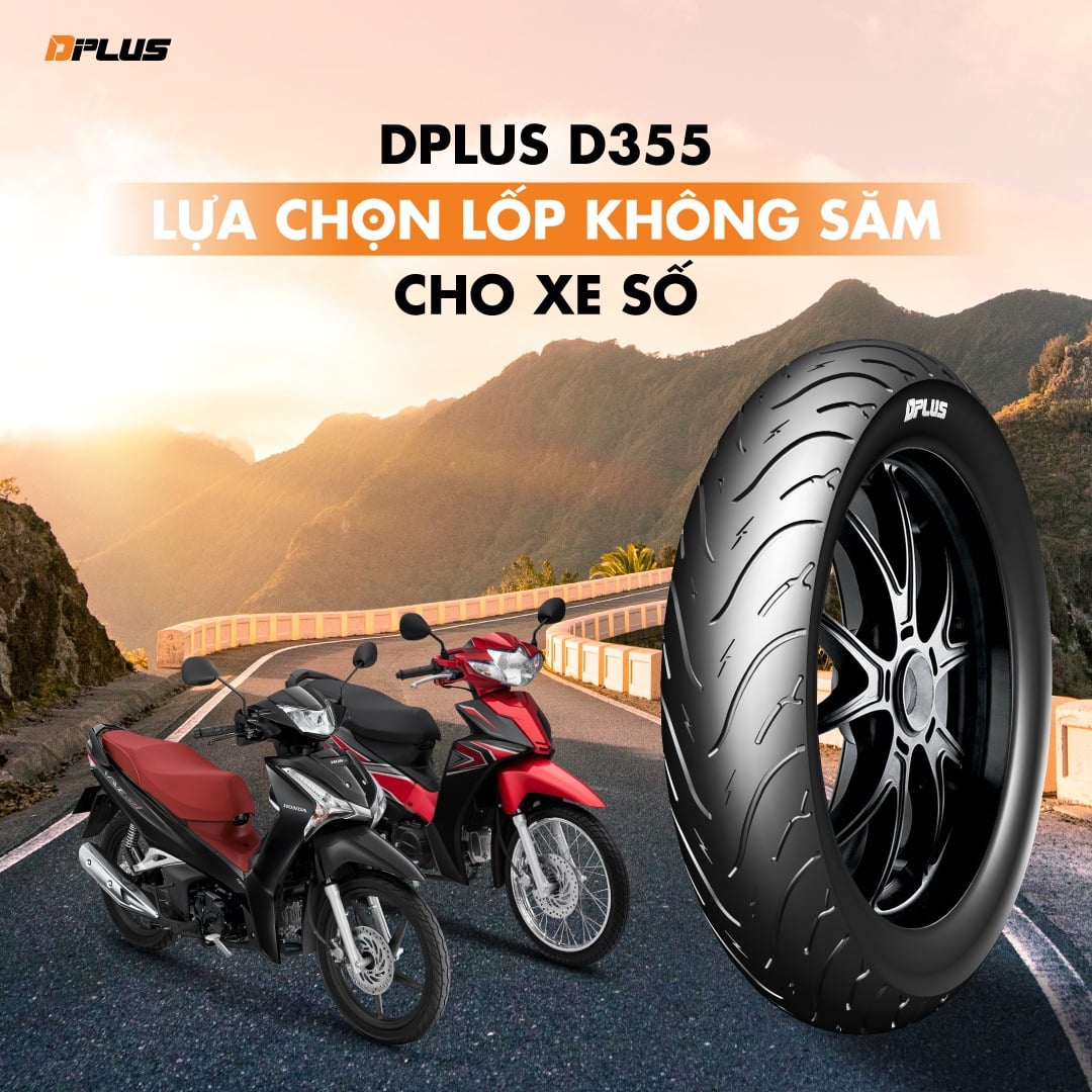 Lốp ( Vỏ) Trước KHÔNG SĂM (RUỘT) EXCITER, JUPITER 70/90-17 DPLUS