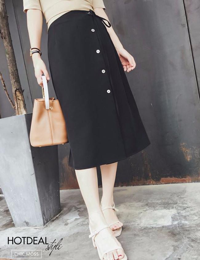 Chân váy chữ A phối nút Anie