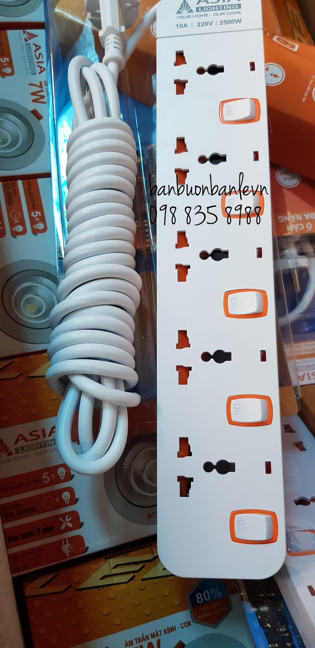 Ổ cắm điện 5  lỗ 3 chấu dây 5m ASIA