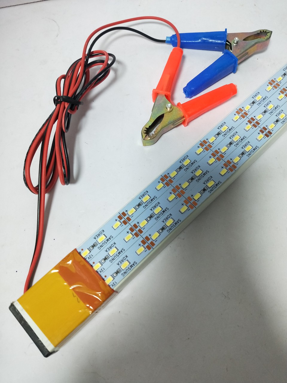 Đèn led thanh 3 tấc -30 cm kẹp bình acquy 12V siêu sáng