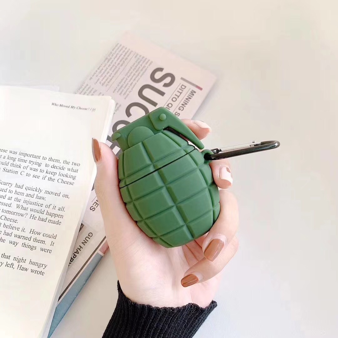 Case silicon bảo vệ airpods 1/2 "lựu đạn" đựng tai nghe không dây i11 i12 i18 i100