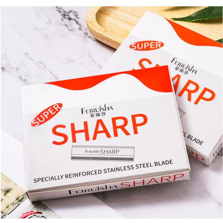 Hộp 10 dao cạo lông mày tiện dụng Sharp Nhật Bản
