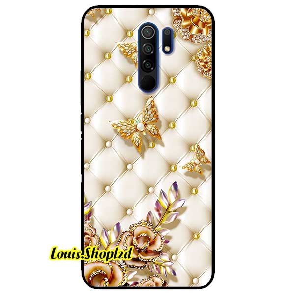 Ốp lưng dành cho xiaomi redmi 9 - bướm vàng giả da
