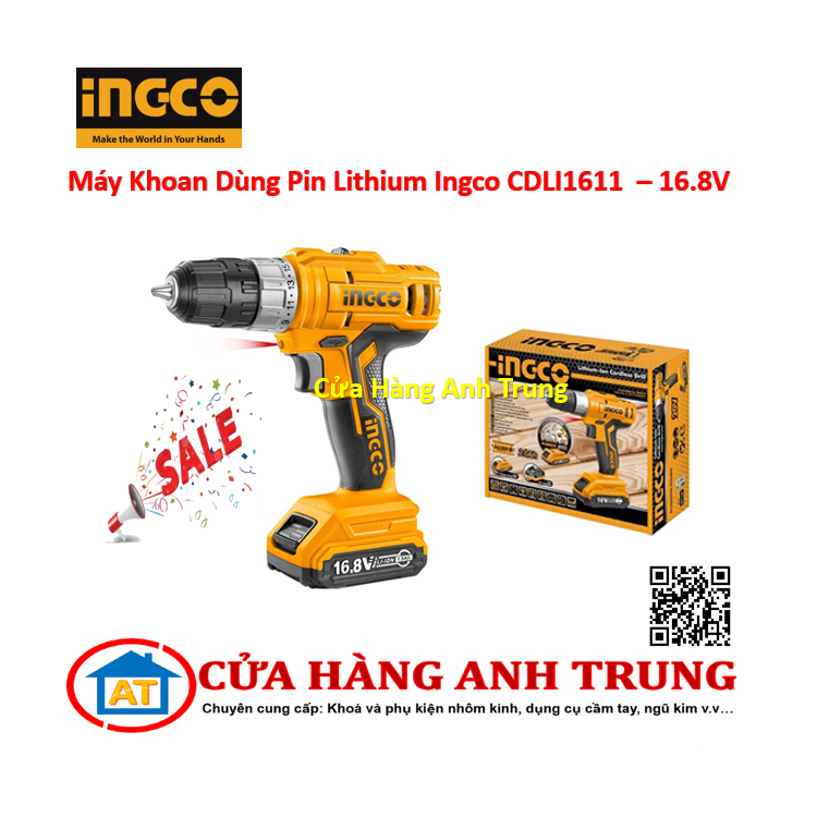 Máy Khoan Dùng Pin Lithium Ingco CDLI1611 - 16.8V