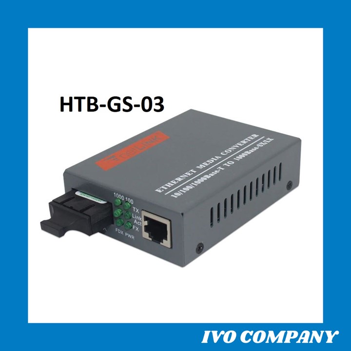 [HCM]Thiết Bị Chuyển Đổi Quang Điện 2 Sợi Media Converter 2FO 1 Quang 1 LAN 1Gbps Netlink HTB-GS-03