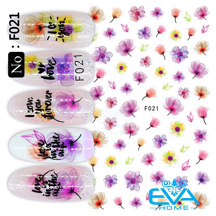 [HCM]Miếng Dán Móng Tay 3D Nail Sticker Tráng Trí Hoạ Tiết Bông Hoa F021
