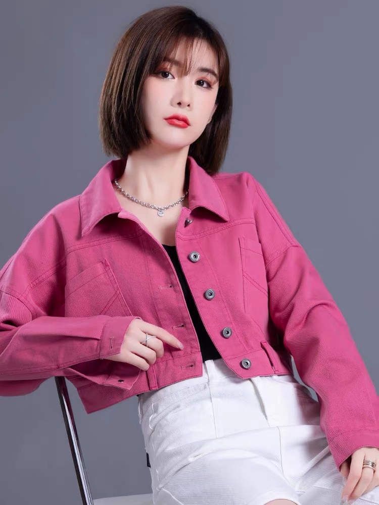 [HCM]ÁO KHOÁC NỮ CÁ TÍNH MÀU HỒNG CÀI NÚT SAU LƯNG PHONG CÁCH BỤI BẶM THÚ VỊ + ÁO THUN TRƠN (MUA RIÊNG)