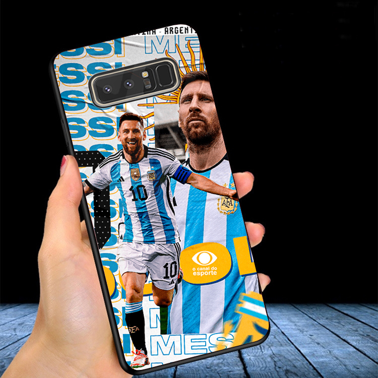 Ốp lưng samsung galaxy note 8 mặt kính in hình messi