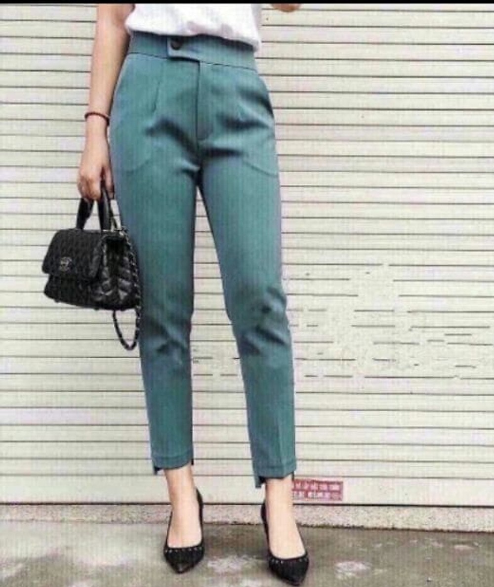 QUẦN BAGGY GẤU LỆCH CÔNG SỞ Cao Cấp Dài 84CM 9 TẤC VẢI TUYẾT MƯA NHẬT quần tây có cả Big Size 85KG cho người béo