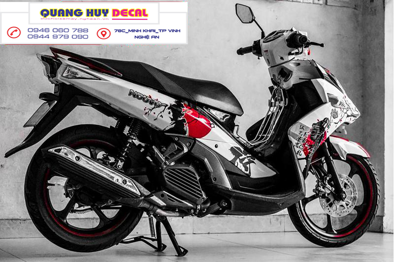 Tem trùm Nouvo samurai trắng đỏ đen - Độ dán team trùm decal xe máy Nouvo samurai trắng đỏ đen - Team trùm decal xe máy Nouvo rẻ đẹp và chất