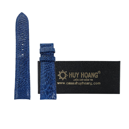 Dây đồng hồ da đà điểu size 16, 18, 20 màu xanh dương TH8463