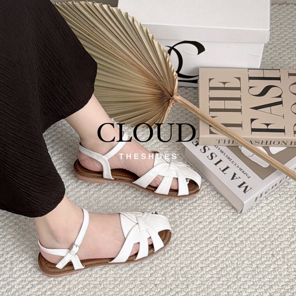 Giày sandal xinh, mũi đan cao 1cm dễ mang cho nữ Cloud The Shoes