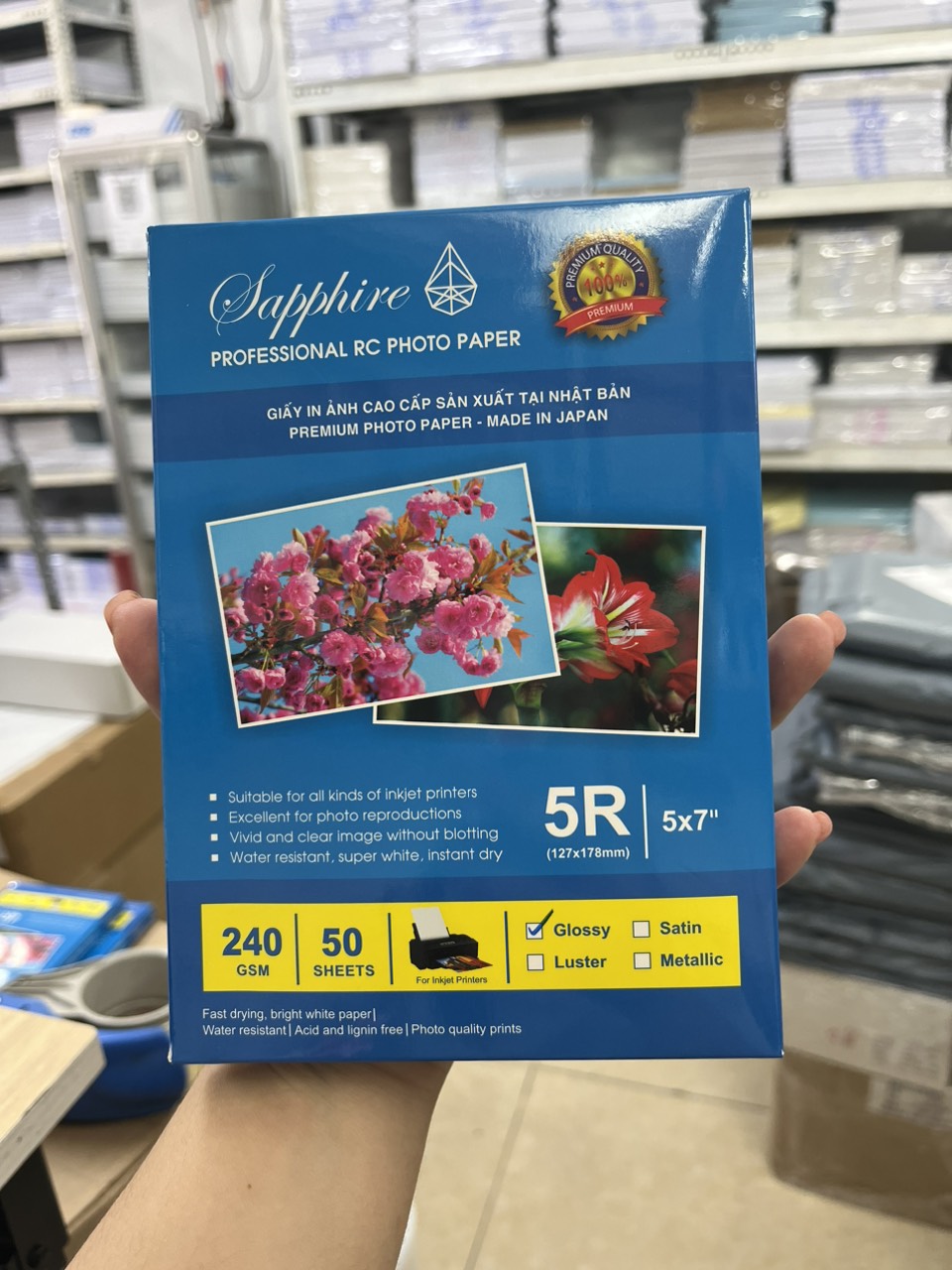 Giấy in Ảnh Sapphire Lụa 230g Nhiều Kích Thước