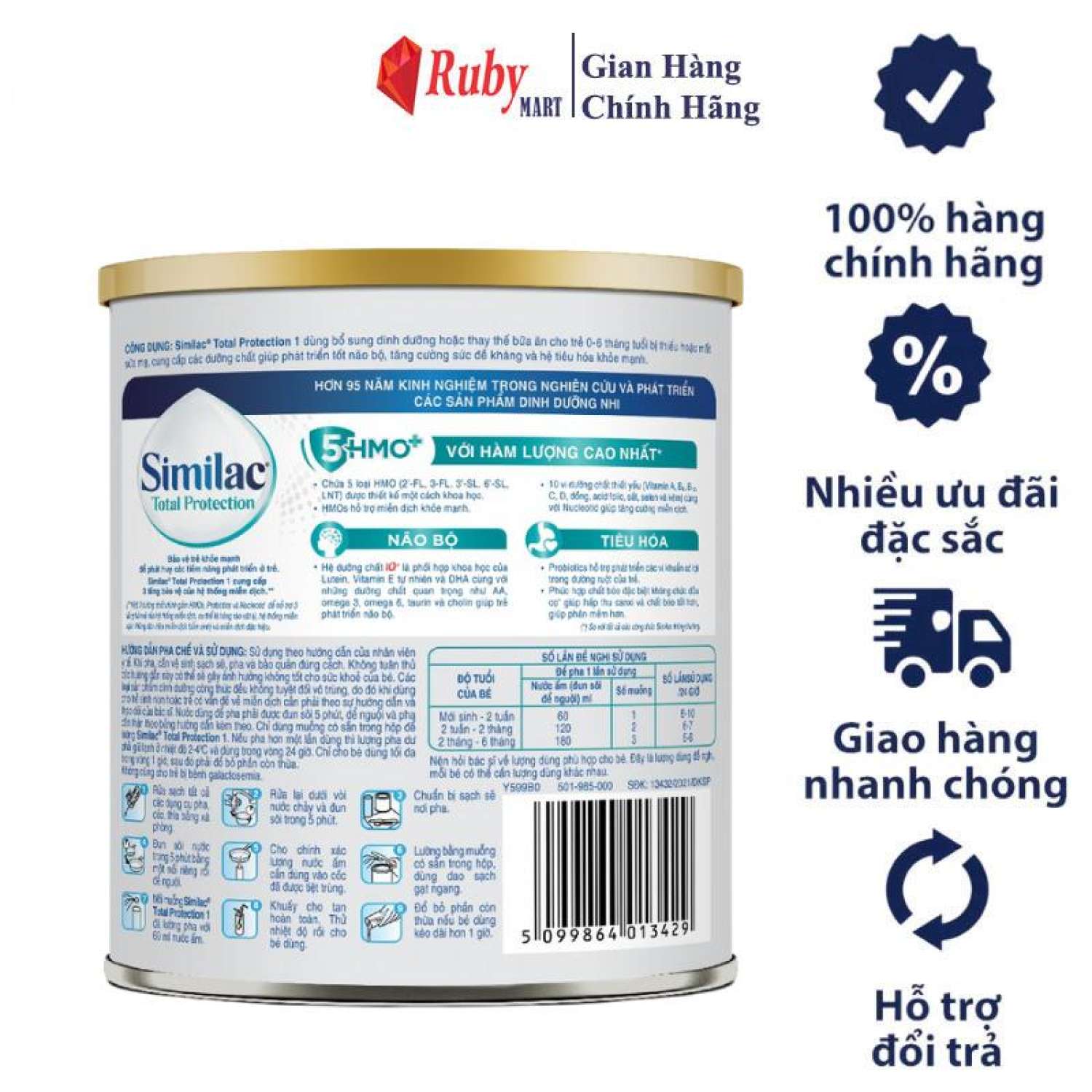 [Date 2.2025] Sữa Bột Similac Total Protection 1 lon 400g - Cho Bé Sinh Mỗ, Nhẹ Cân