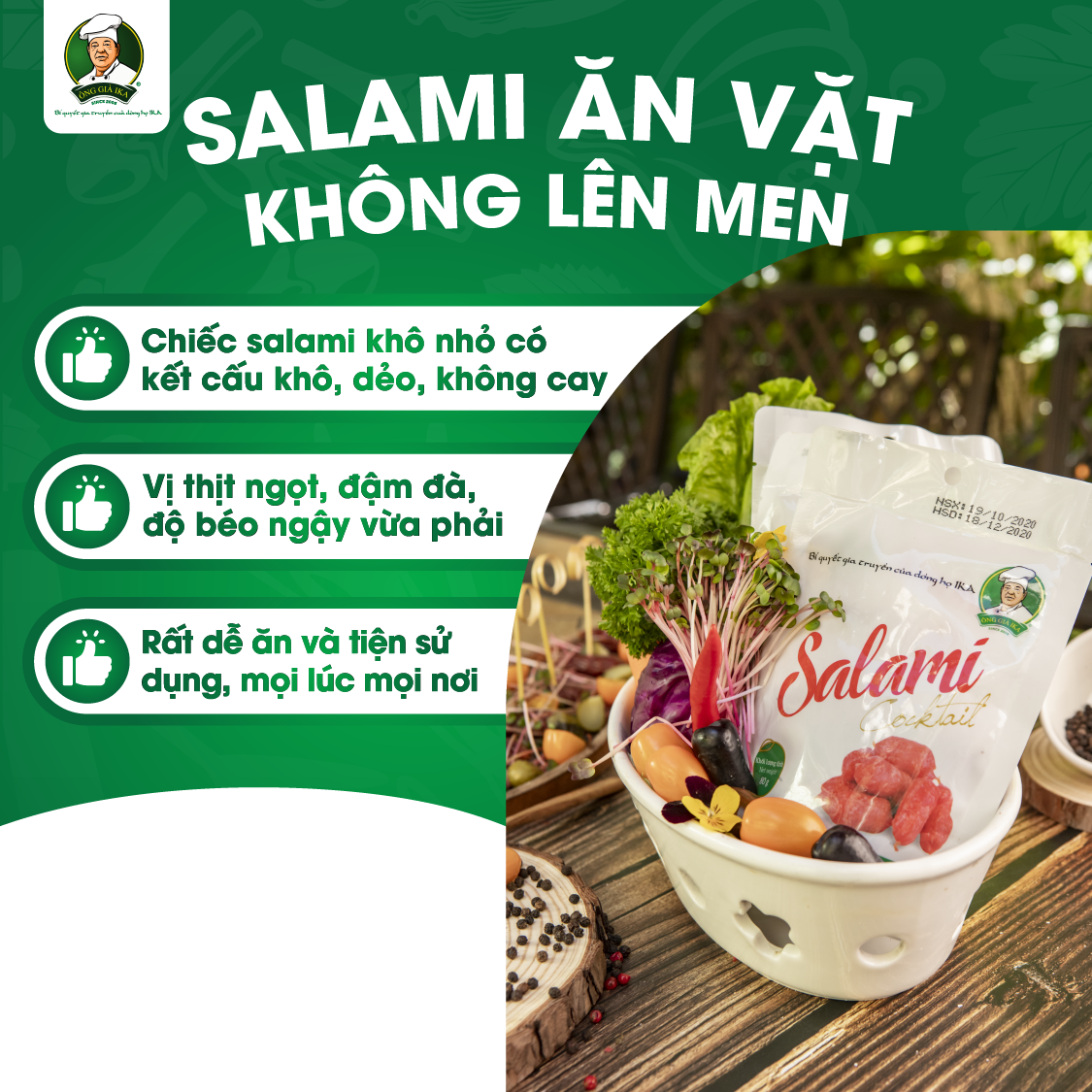 [  Chỉ giao Hà Nội ] Salami cocktail 80g Ông già Ika