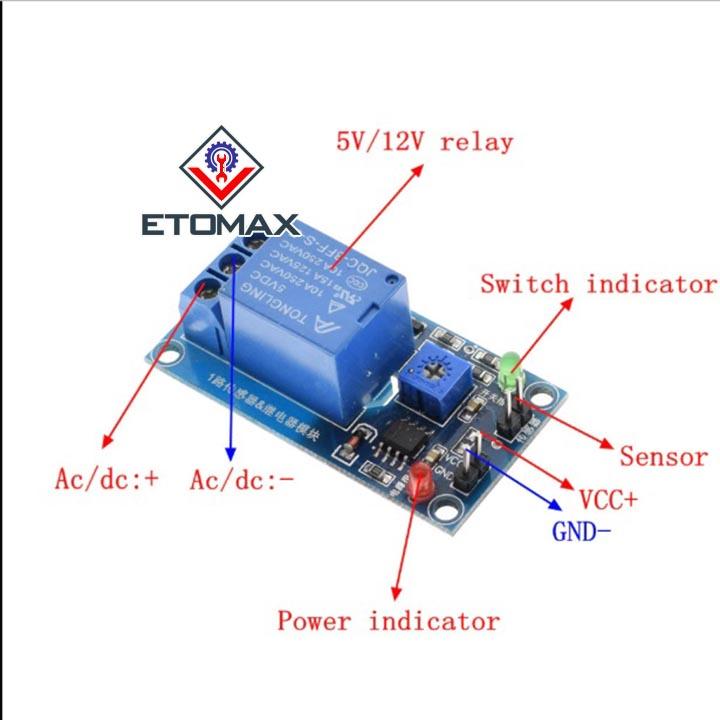 Mạch công tắc cảm biến nước mưa 12v