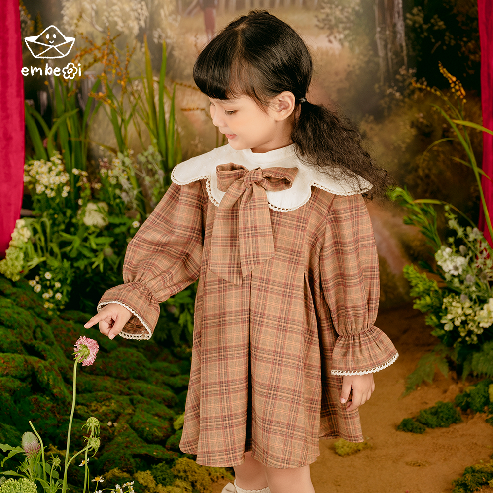 Đầm tiểu thư nâu choco