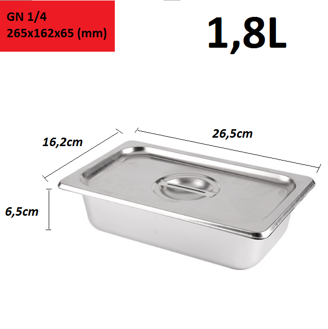Combo 5 Khay Inox Đựng Thạch Topping Đựng Thực Phẩm GN 1/4