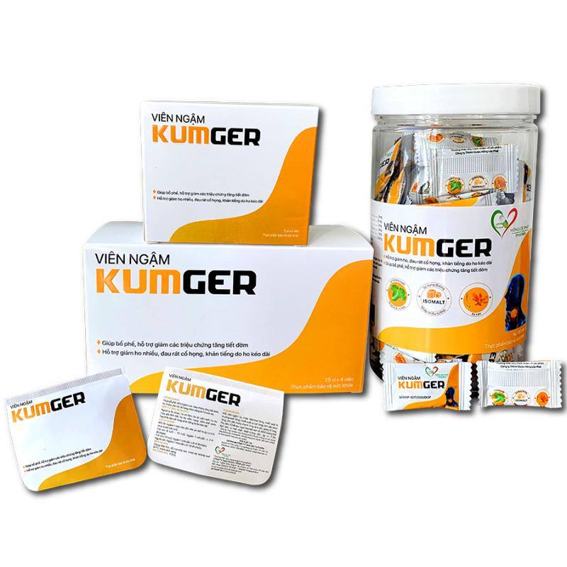 Kẹo Ngậm Ho Kumger hỗ trợ bổ phế, giảm ho, giảm đau họng (Hộp Lớn 100 Viên/Hộp)