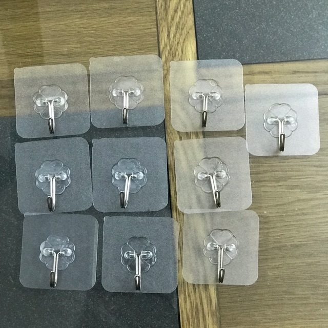 Móc dính chịu lực - Combo 10 móc dán tường chịu lực