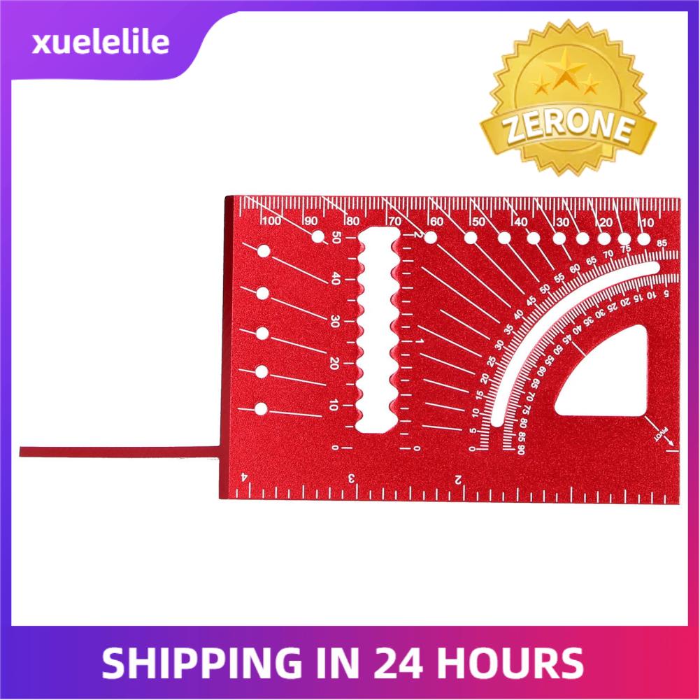 Square Size Measure Ruler Aluminum Alloy Woodworking Square Size Measure Ruler 3D Mitre 45 90 Degree Angle