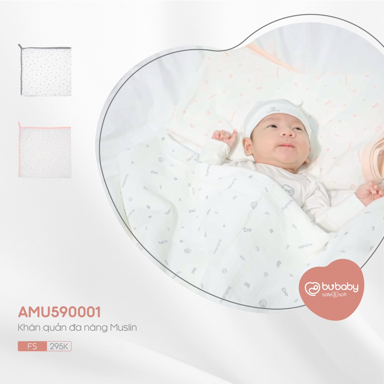 Khăn đa năng Muslin Bu baby cho bé