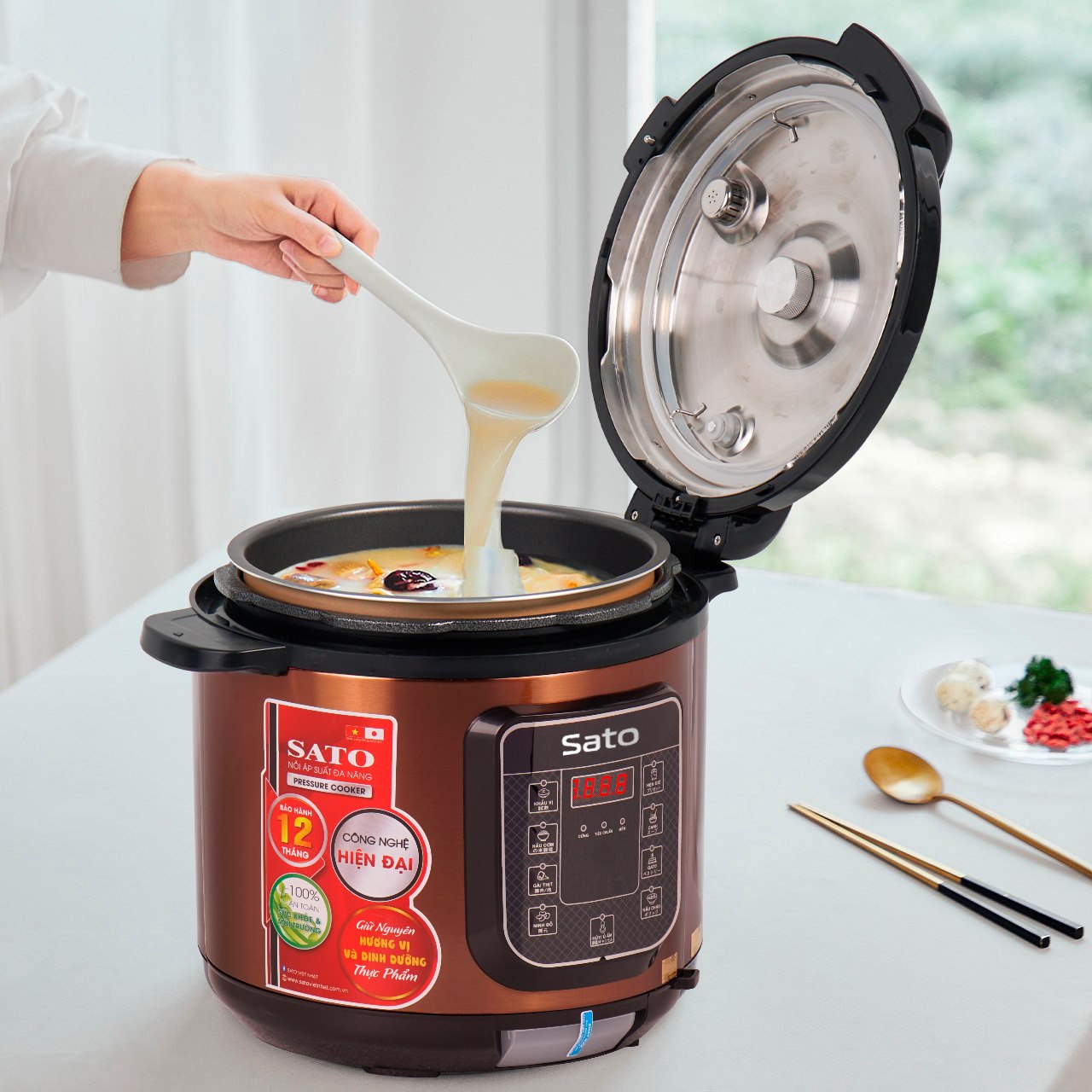 Nồi áp suất điện tử 6L Sato 6AS039D