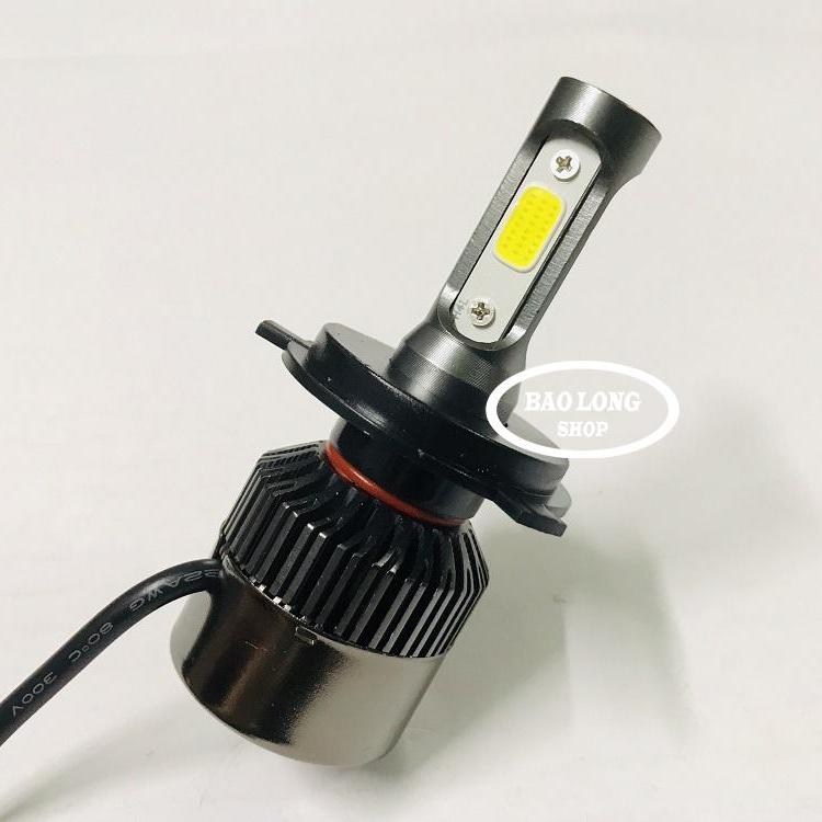 Đèn 1 bóng Led C6 3 tim chân H4 dành cho xe máy, oto (Chân Đồng)