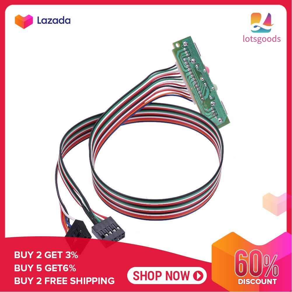 [miễn phí vận chuyển] {lotsgoods}2 USB 2.0 Ports PC Computer Case Front Panel USB Audio Port Mic Earphone Cable - intl