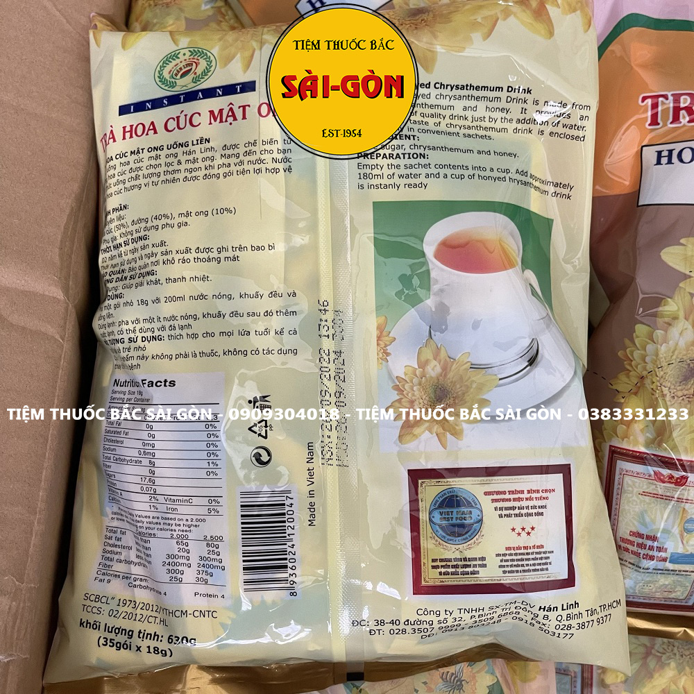 Trà Cúc Mật Ong Hòa Tan Hán Linh Bịch 35 gói