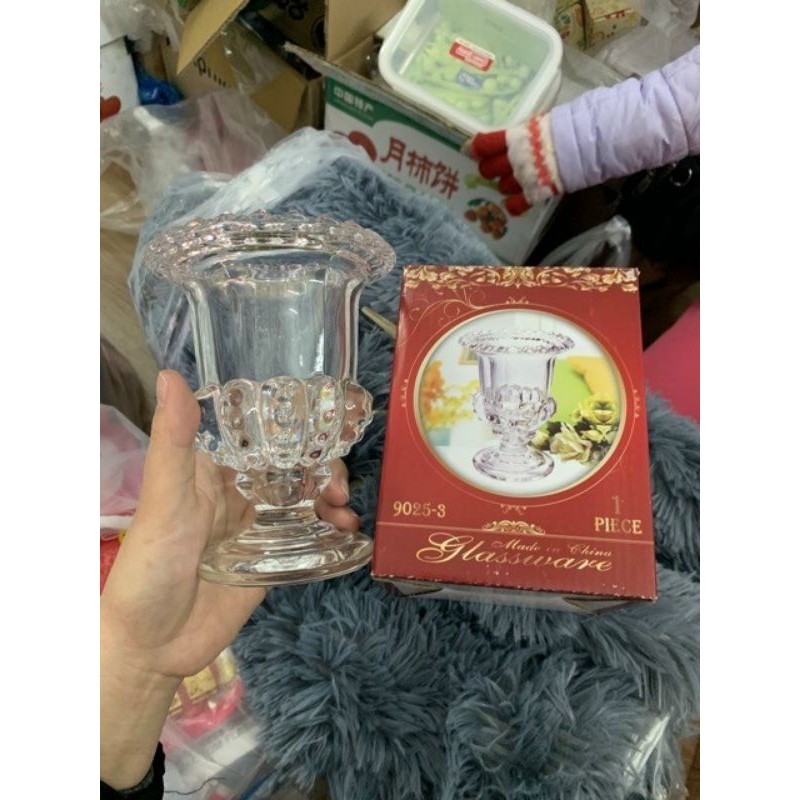 LY CẮM  PHẬT THỦ BẰNG THUỶ TINH CAO CẤP