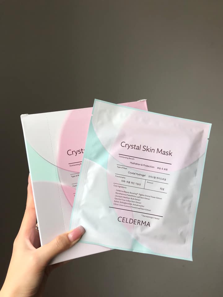 [HCM]Mặt Nạ Thạch Anh Hàn Quốc ( Celderma Crystal Skin Mask ) Full hộp 10 miếng