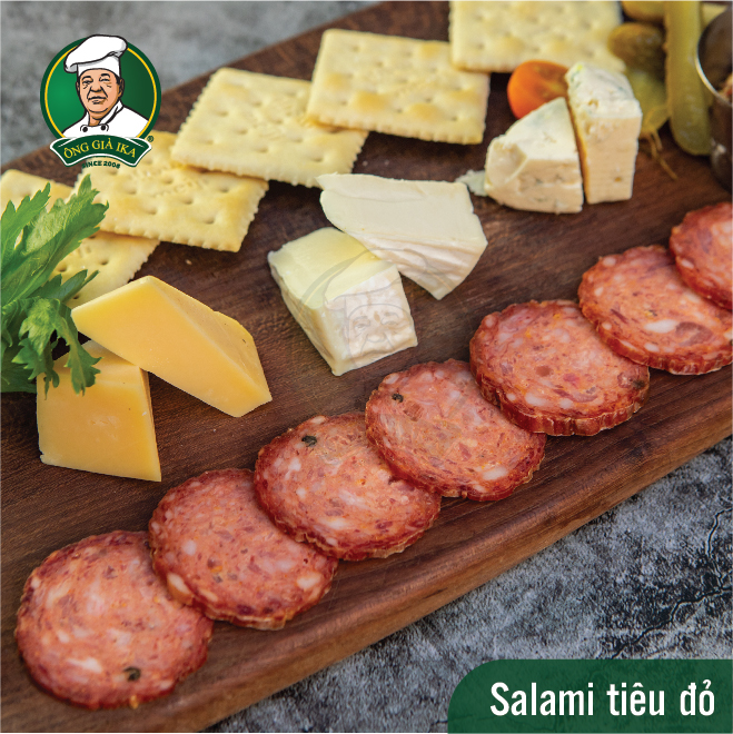 [Chỉ giao HCM & Hà Nội] Salami tiêu đỏ 200g Ông già Ika