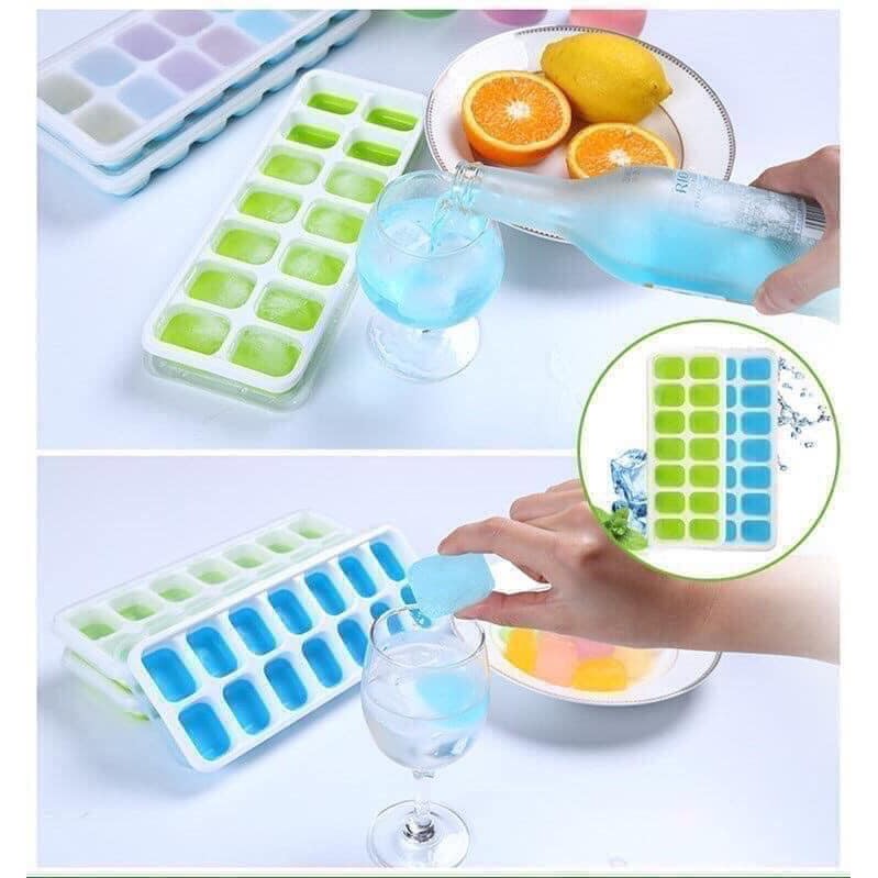 KHAY LÀM ĐÁ SILICON CÓ NẮP